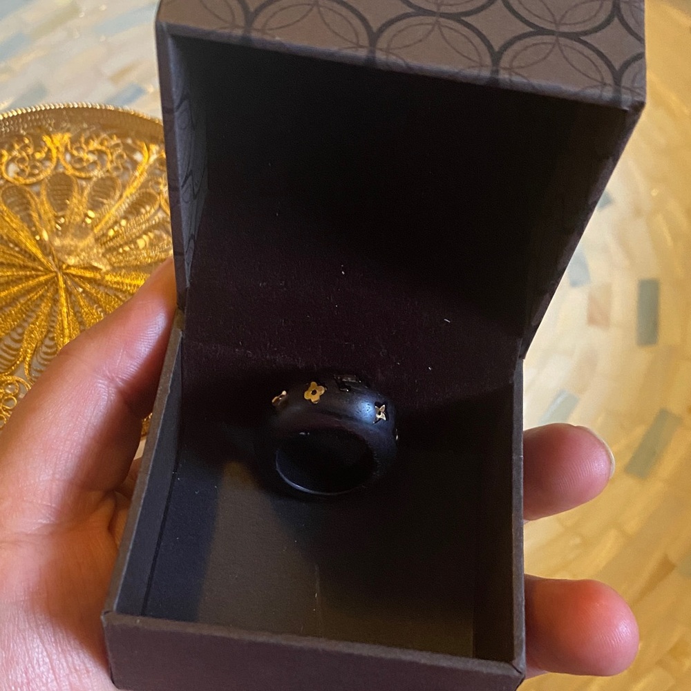 🖤♠️♣️💛❤️‍🔥Louis Vuitton Silvania Wood Sz 6 Ring M GA0132  With Box🎁 - Picture 13 of 15